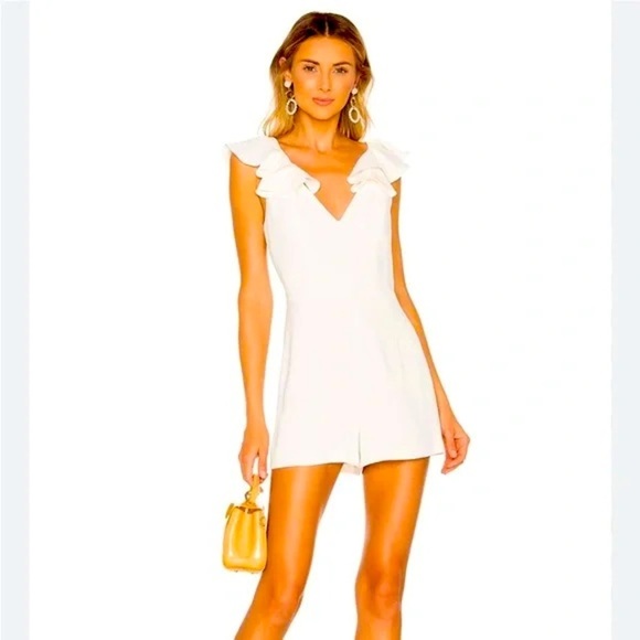 Amanda Uprichard Gimlet Ivory Romper Size Medium - Picture 1 of 11